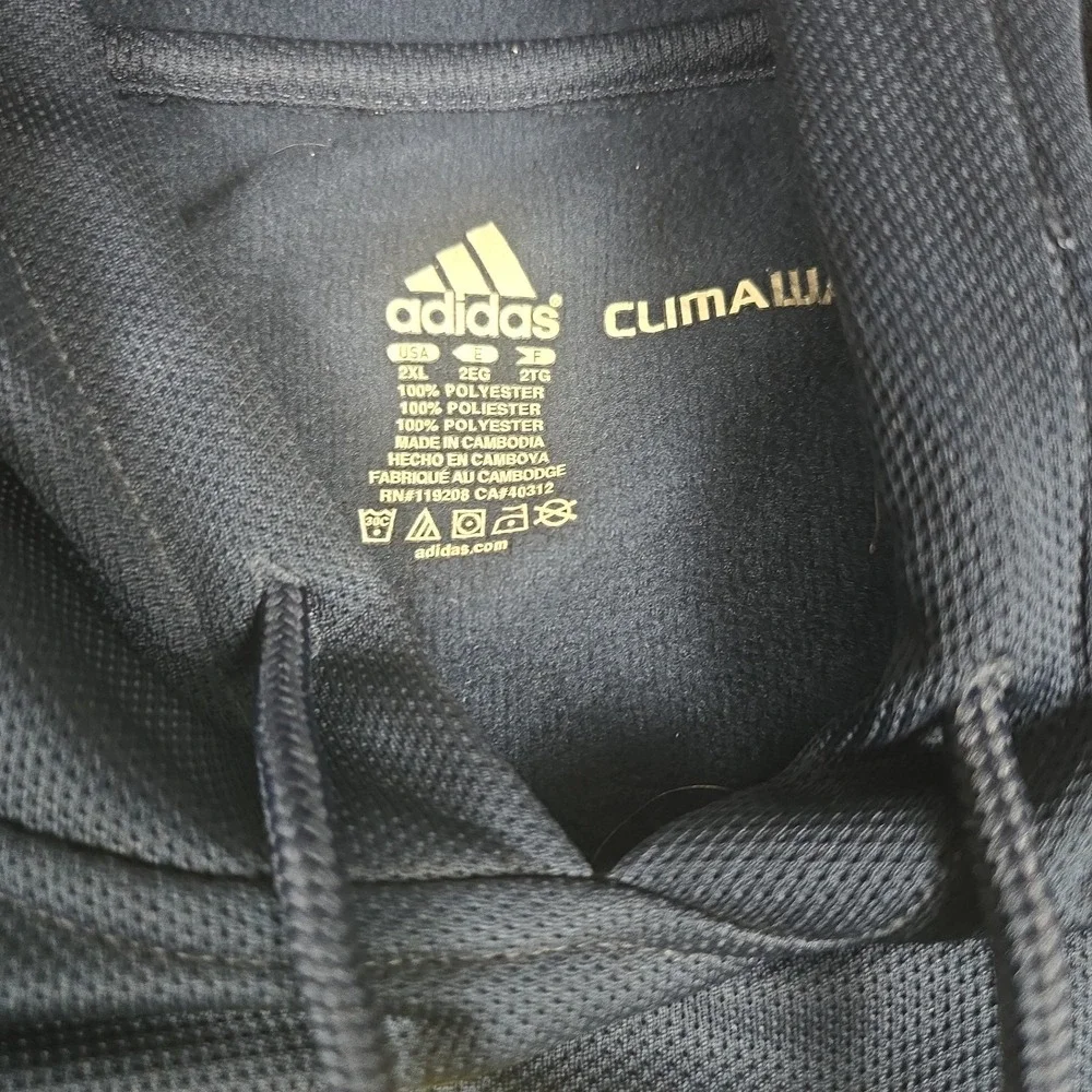 Adidas Michigan Wolverines ClimaWarm Hoodie Mens 2XL Navy Blue Sweatshirt 8509A